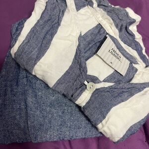 French Laundry Navy and White Casual Top